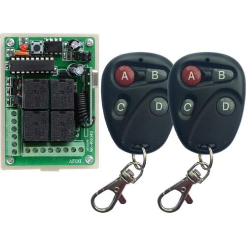 Wireless Transmitte Receiver DC 12V 10A 4CH RF Wireless Remote Control Radio Controller/Switch 315Mhz 433.92Mhz