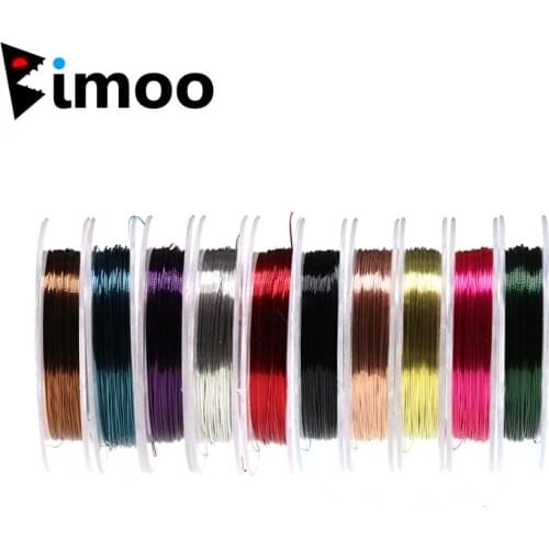 Bimoo 0.3mm Thin Fine Fly Tying Copper Wire Round Metal Thread for Larve Nymph Midge Scud Streamer Copper John Flies Insect Bait