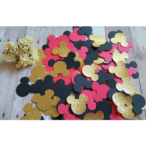 Glitter mouse heads birthday Confettis baby shower baptism Table decor scrapbook scatters party decor
