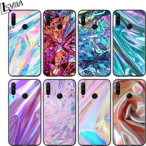 Glitter Iridescent Color for Huawei Honor 30 20 10 9S 9A 9C 9X 8X MAX 10 9 Lite 8A 7C 7A Pro Silicone Black Phone Case