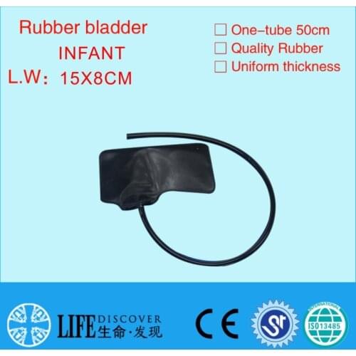Black Rubber BP cuff bladder for infant arm size 15*8cm with 50cm length