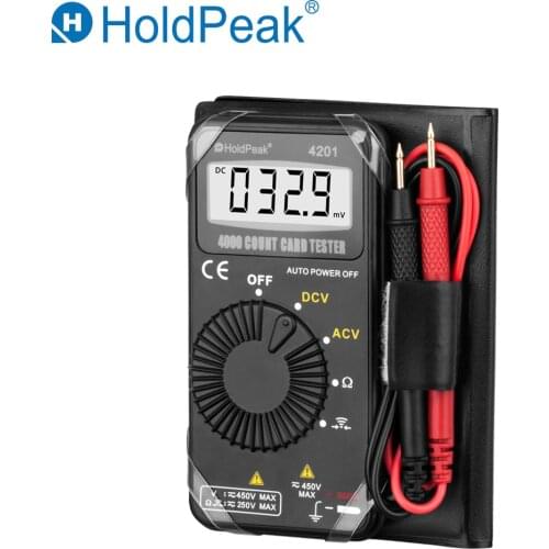 Holdpeak Pocket Digital Multimeter HP-4201 AC/DC Voltage Resistance Mini Auto-Ranging Multimetro with Auto Power off