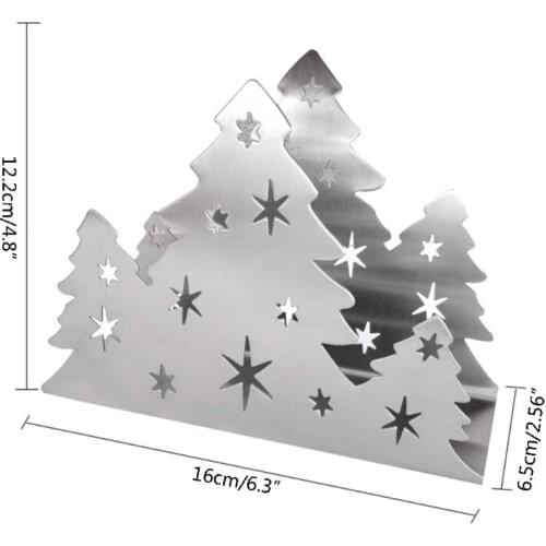 Stainless Steel Napkin Holder Tissue Stand Rack Paper Serviette Dispenser for Christmas Dining Table Kitchen Counter Decoration