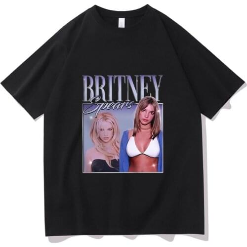 Britney Spears Beautiful Photo Men Women Black for White T-shirt Summer Tshirt Men Hipster Hip Hop Short Sleeve Tops Tees