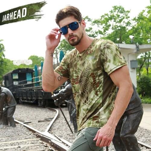 Summer Military Camouflage T-shirt Men Outdoor Tactical Army Combat Quick Dry Short Sleeve Camo Clothing O Neck T shirt
