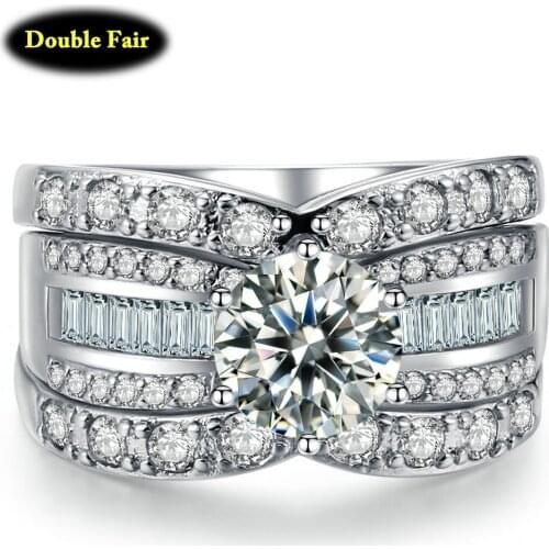 Three-layer Ring Sets For Women Six-Claw Wedding Bands Fashion Crystal Men Ring Charm Jewelry Wholesale DWYG018