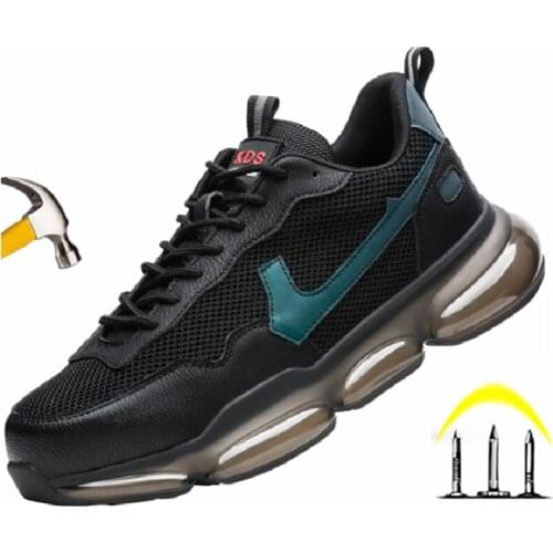Fashion Work Safety Shoes Men Safety Boots Luxury Brand Sneakers Light Air Cushioning Indestructible Work Shoes Steel Toe Shoes