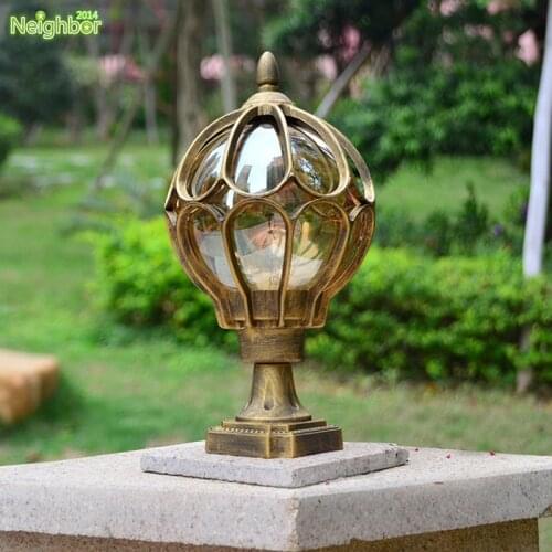 Fashion Exterior Lamp LED Stigma Light Fixture The Door Pillar Lantern Garden Aluminum Waterproof Outdoor Lighting E27 Bulbs