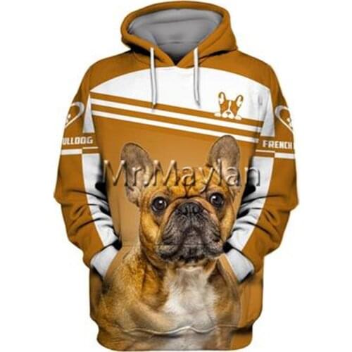 Personality Fashion Animal French Bulldog 3D Printed Graphic Hoodie Men/Women Zip Hooded Streetwear Oversized Sweatshirt 5XL-077
