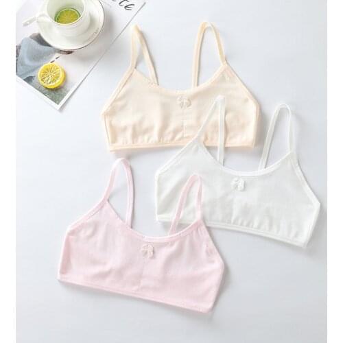 3 Pcs/Lot Cotton Girls Underwear Bra Cute Cartoon Children Bras Breathable Teenage Girls Brassieres Soft Training Bra Crop Tops