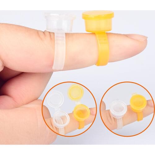 Disposable 50pcs Tattoo Ink Rings Cups S/M/L Permanent Makeup Pigment Holder Eyebrow Eyelash Extension Glue Divider Container