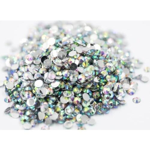 Wholesale Flatback стразы Crystal AB Resin Non hotfix Rhinestones in Bulk Package Plastic Nail Art Decoration for Garment