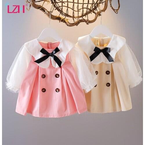 LZH 2021 First Birthday Dress For Babies Girls Princess Dress Autumn Long Sleeve Newborn Baby Clothing For Kids Dresses 1-4 Year