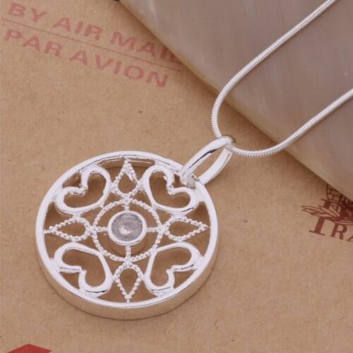 AN125 Hot sterling Necklace fashion jewelry pendant Heart-shaped plate /ggyaoyfa almajcta silver color