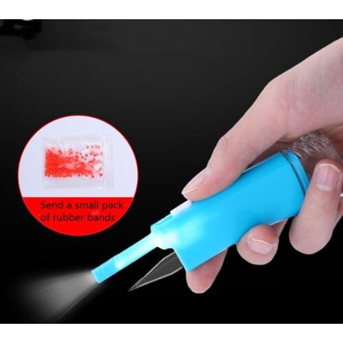 Portable Earthworm Bloodworm Clip Device with Light Night Tackle Fishing Baits Lure Accessory with Rubber Bands Equipment