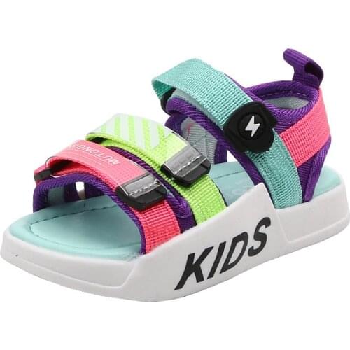 2021 summer new soft-soled non-slip Velcro color sandals for boys and girls fashionable and functional comfortable beach shoes