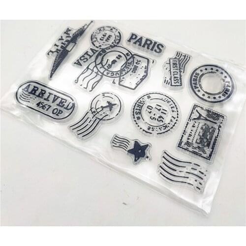 11x16CM Postage Stamp Transparent Seal Clear Stamps Silicone Seal Roller Stamps DIY Scrapbook Album / Card Christmas Wedding