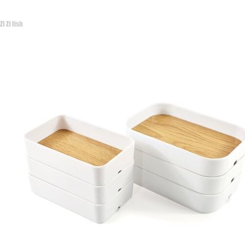 Resin Plastic Desktop Storage Box Small Tray Can Be Superimposed on The Home Living Room Snacks and Sundries Key Disk