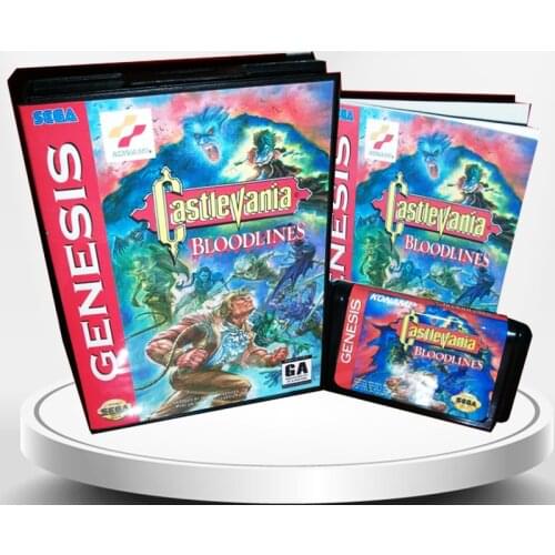 Bloodlines NTSC-U Available US Cover with Box and Manual for MD MegaDrive Genesis Video Game Console 16 bit MD card