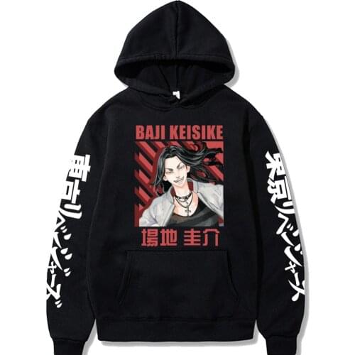 Harajuku Tokyo Revengers Anime Hoodies Unisex Long Sleeve Streetwear Gothic Cartoon Boy Keisuke Baji Men Winter Warm Sweatshirts