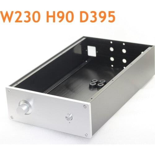Tube Amplifier Decoder Shell DIY Aluminum New Power Amplifier Housing Headphone Amp Hi-End Rear Class Preamp Box W230 H90 D395