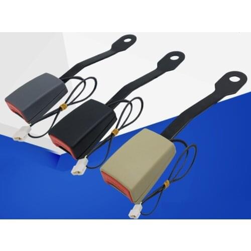 Universal Car Accessories 7/8" Black Car Safety Seat Belt Buckle Socket Plug Connector with Warning Cable