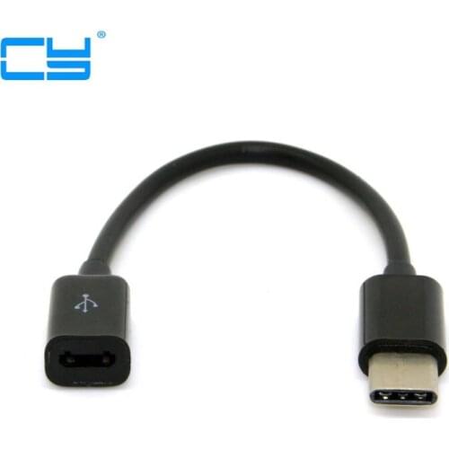 USB 3.1 Type C Male to Micro USB 2.0 5Pin Female Data Cable for Tablet Mobile Phone Black