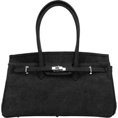 Capacity Denim Women Big Totes Bag Fashion Ladies Shoulder Bags Hasp Designer Handbag Satchels Casual Washed Denim Shopping Bag