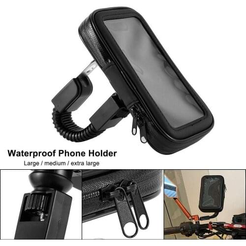 Waterproof Case Bike Bicycle Motorcycle Phone Bag 360 Degree Motorcycle Bicycle Rearview Mirror Mount Phone Bag Case Holder
