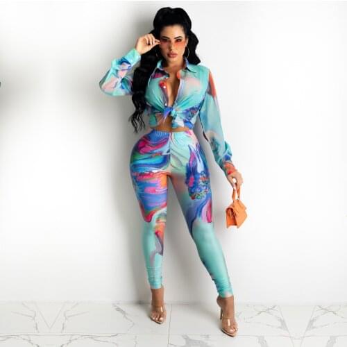 A8627 European and American Womens Autumn New Shirt and Trousers Street Fashion Casual Belt Elastic 2 piece Pants Suit