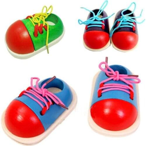 1pc Kids DIY Eva Clock Learning Education 1Piece Fashion Toddler Lacing Shoes Montessori Kids Wooden Toys Children Toys