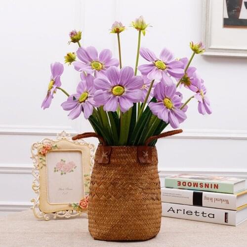 10Pcs New 3heads Cosmos Simulation Silk Flowers Home Decoration Wedding Flower Wall Fake Flowers Bride Holding Flowers Bouquet