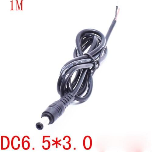 10pcs 6.5*3.0mm DC Power Supply Plug with 100cm Cable 6.5x3.0mm Black Charging Connector for Toshiba Laptop CCTV Camera