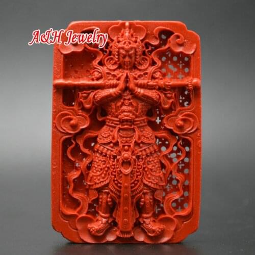 10pcs Super High Quality Fine Carved Lifelike Chinese Er-Lang God Cinnabar Pendants Fashion Car Hanging Craft Making Materials