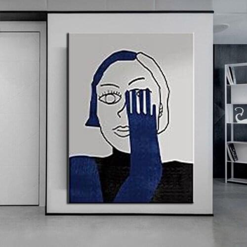 100% Hand-painted Woman Portrait Oil Painting People Abstract Unframed Canvas Wall Decor Art For Modern Bedroom Decoration