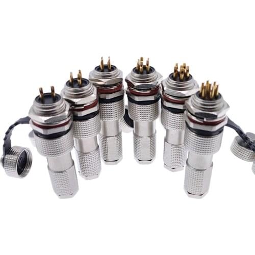 M12 12G metal connector GX12 connectors copper contact IP68 2pin3pin4pin5pin6pin7pin 5A waterproof plug & socket a set