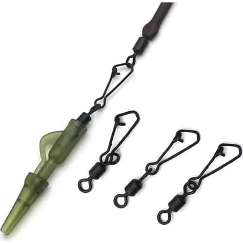 20PCS Carp Fishing Snap Link Swivels Carp Hook Fishing Accessories Lead Clip Connectors Swivels For Carp Fishing Rigs Tackle