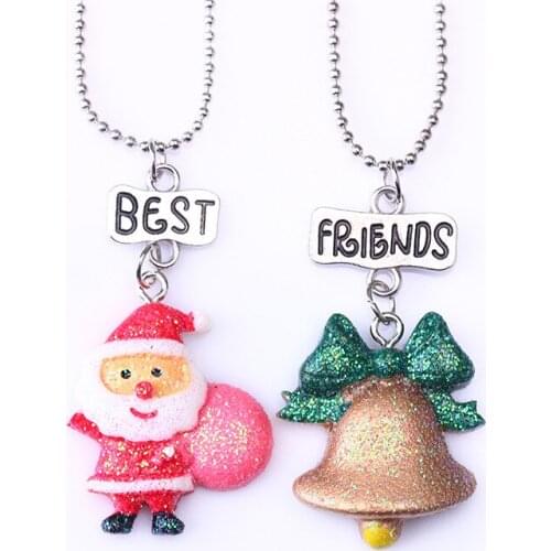 2018 Fashion Merry Christmas Man Bells Pendant Necklace Best friends Friendship Jewelry Gifts For Kids Festival Accessories