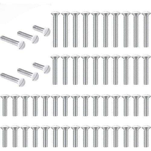 225 Pcs Wall Plate Screws Replacement Outlet Screws White Screws Long Electrical Outlet Screws for Receptacle Cover