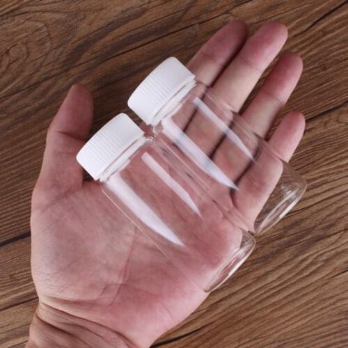 3Pcs 65ml 37*90mm Candy Bottles Glass Bottles with White Plastic Caps Spice Jars Potion Bottles Pill Container DIY Crafts