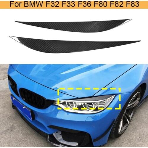 4 Series Carbon Fiber Headlight Eyebrows Eyelids Trims for BMW F32 F33 F36 F82 F83 M4 F80 M3 14-18 Car Styling