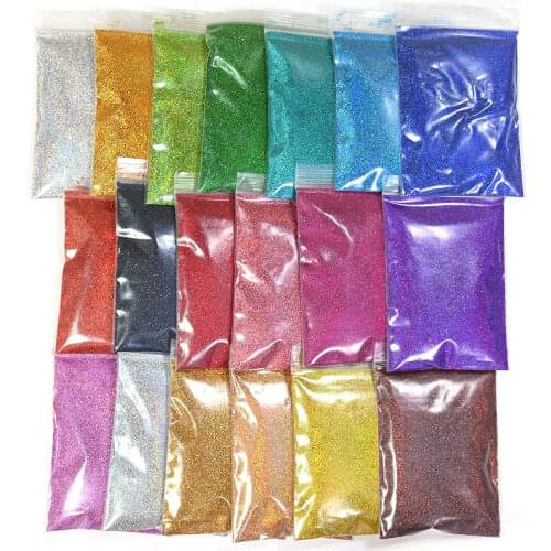 50g/Bag (1/128)0.2mm Nail Glitter Powder Ultra-Fine Shining Holographic Dust 19 Colors Grandient Nail Art Laser Powder Te#55