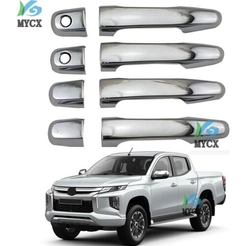 8pcs ABS chrome For Mitsubishi L200 Triton Pickup 2019 2020 2021 accessories Chrome Car door handle cover exterior