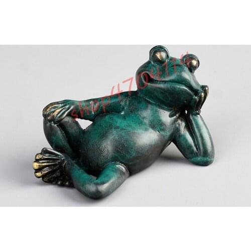 Pure copper, animal frogman tea pet, exquisite crafts, tea ceremony decorations