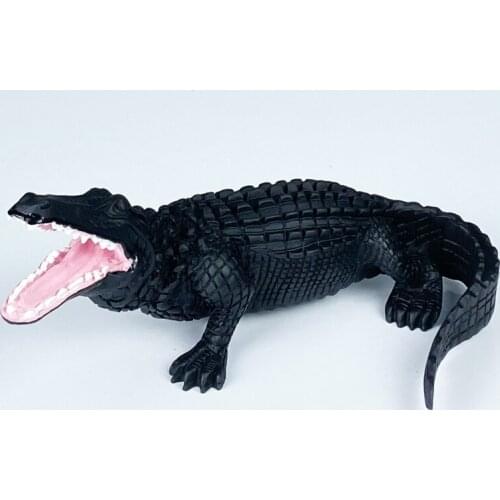 Polyester Crocodile figure decorative object matte black coloured dims 24cm x 11cm x 16cm one piece