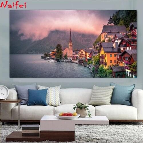 Cityscape 5D Diy Diamond Painting Dutch Seacoast Wall Art Home Decoration Embroidery Cross Stitch Full Square Round Drill