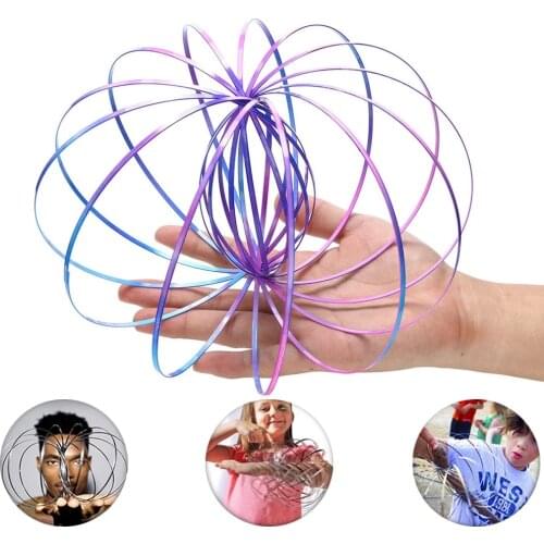 Flow Ring Kinetic Spring Toys Amazing Flow Toy FlowRing Kinetic Spring Toy 3D Sculpture Ring Amazing Toy Gift