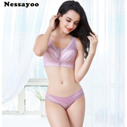 Womens Sexy Bra Set Lace Underwear Adjustable Thin Cup Lingerie Set Lace Sexy Comfortable Breathable Bra Set Push Up Women Bra