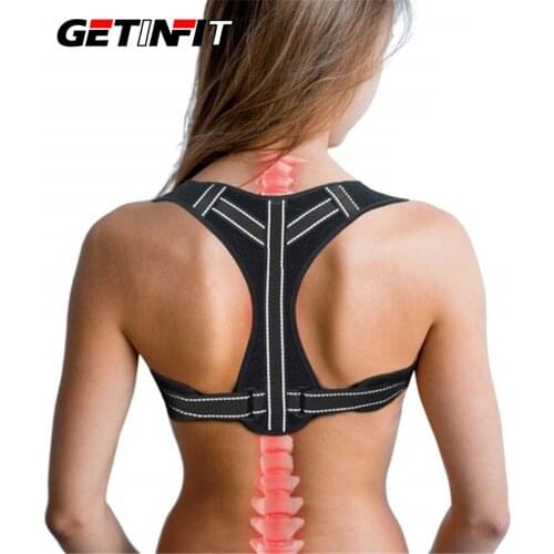 Getinfit Upper Back Posture Corrector Adjustable Clavicle Brace Correct Shoulder Posture Support Strap Clavicle Correction Belt
