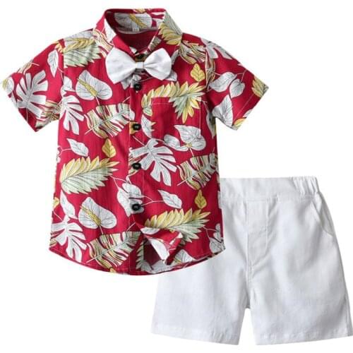 Infant Baby Boys Clothes Suit Fashion Hoilday Cute Kids Boy Gentleman Clothing Short Sleeve T-shirt+pants+tie Kids Clothing Suit